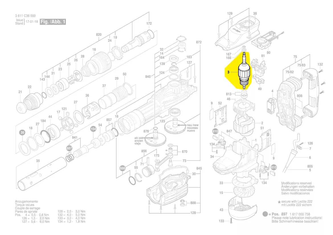Induit pour BOSCH GSH 11 VC